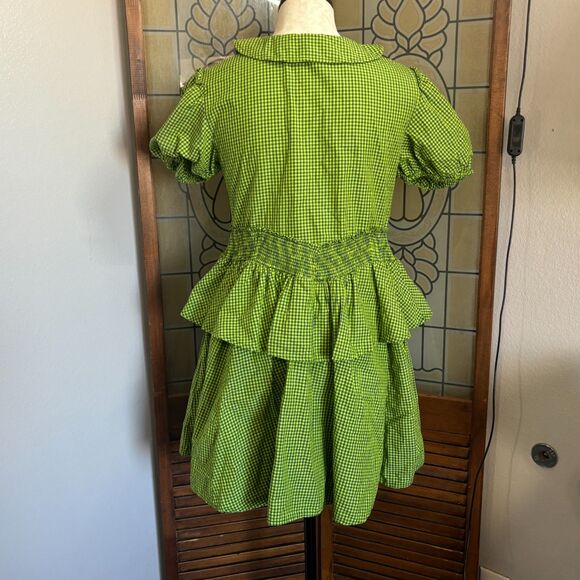 Urban Outfitters Claire Ruffle Babydoll Gingham Oversized Mini Dress Size XS - Picture 4 of 16
